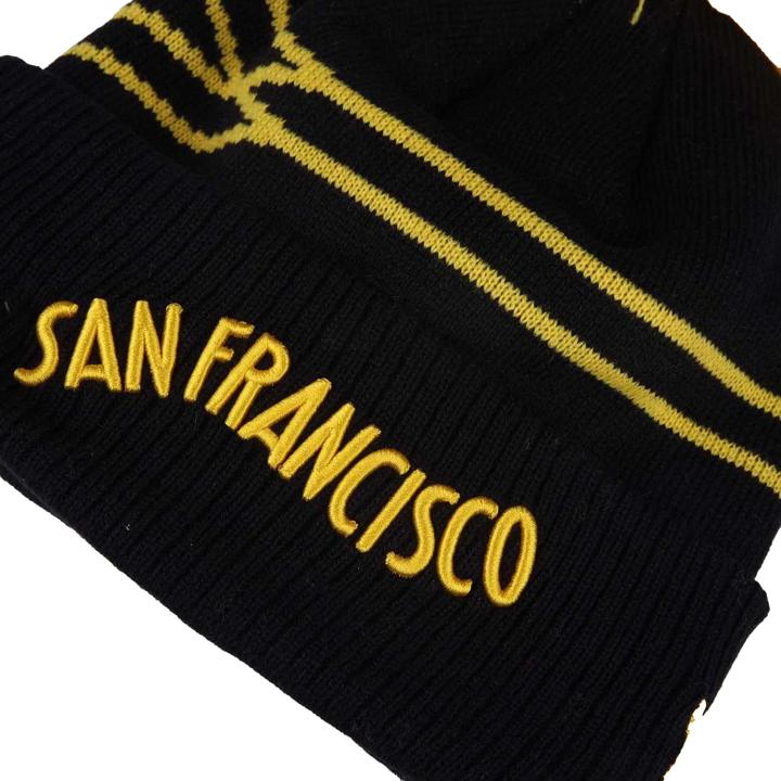 Actual product image New Era Mens NBA City Edition Golden State Warriors Knitted Bobble Beanie (One size)