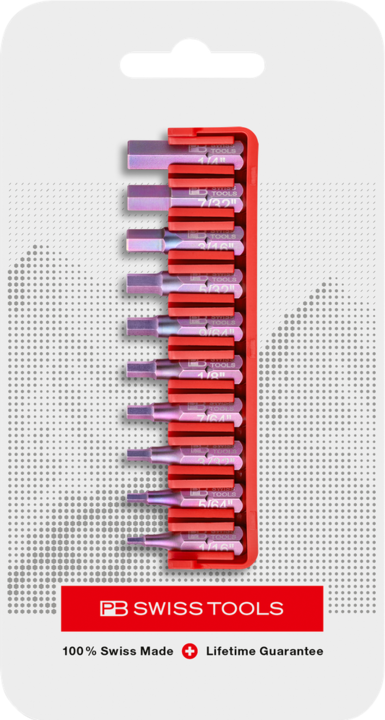 Actual product image PB Swiss Tools Bit set PB C6.711 CN BitBlock with 10 bits (Hexagon socket HX 1/16; HX 5/64; HX 3/32; HX 7/64; HX 1/8, HX 9/64; HX 5/35; HX 3/16; HX 7/32; HX1/4)