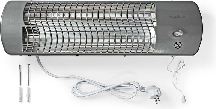 Actual product image Nedis HTBA10GY Bathroom Rapid Heater 1200W 12m² Grey (1200 W)