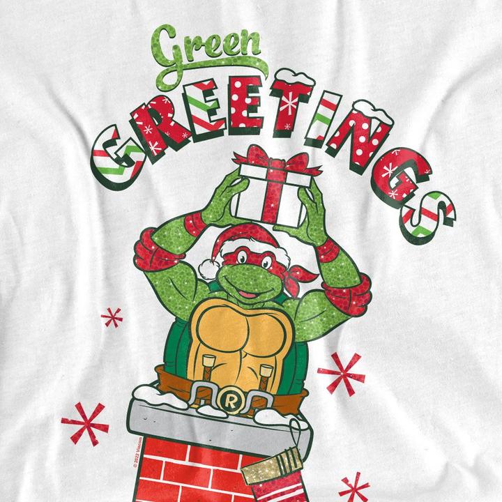 Immagine prodotto Teenage Mutant NT Green Greetings Maglietta Scena di Natale Adulto Unisex (M)