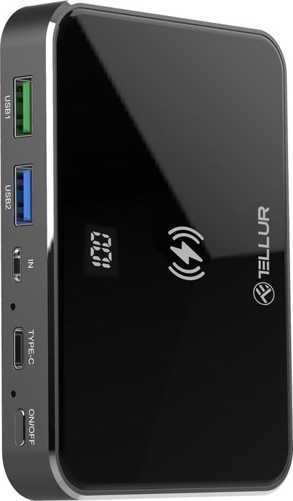 Productafbeelding Tellur Graphene PD10000 Power Bank 10000mAh juodas (10000 mAh, 50 W, 37 Wh)