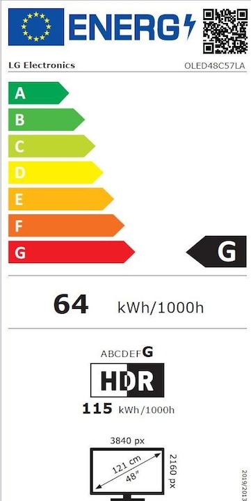 Energie-Label LG OLED48C57LA (48", C5, OLED, 2025)