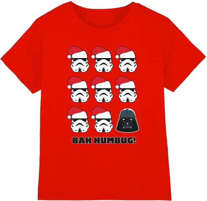 Actual product image Star Wars Childrens/Kids Bah Humbug Stormtrooper Darth Vader T-Shirt (152, 158)