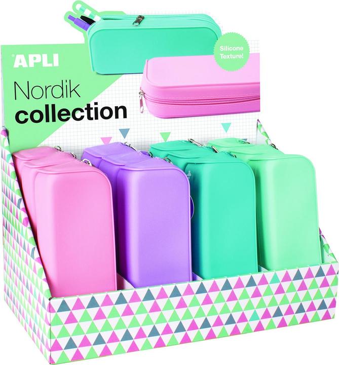 Image du produit Apli Crayons Nordik, Soft Touch, 185x75x55 mm, silicone, mélange de couleurs pastel