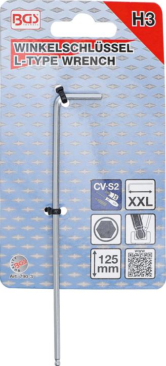 Image du produit BGS Clés allen extra longues six pans intérieurs/ six pans intérieurs à tête sphérique 3 mm