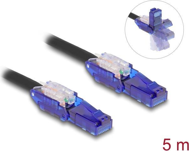 Actual product image Delock RJ45 network cable Cat.6 UTP with 180° angled connector (U/UTP, UTP, CAT6, 5 m)