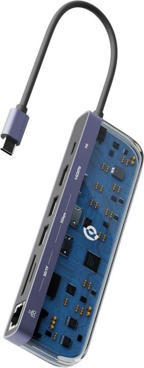 Powerology Crystalline Series 7 in 1 USB-C Multi Hub PD 100W (USB-C, 7 Ports)