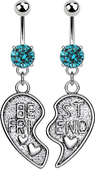 Immagine prodotto Star Piercing Banana argento con ciondolo Best Friend acqua (Ottone, Acciaio chirurgico 316L)