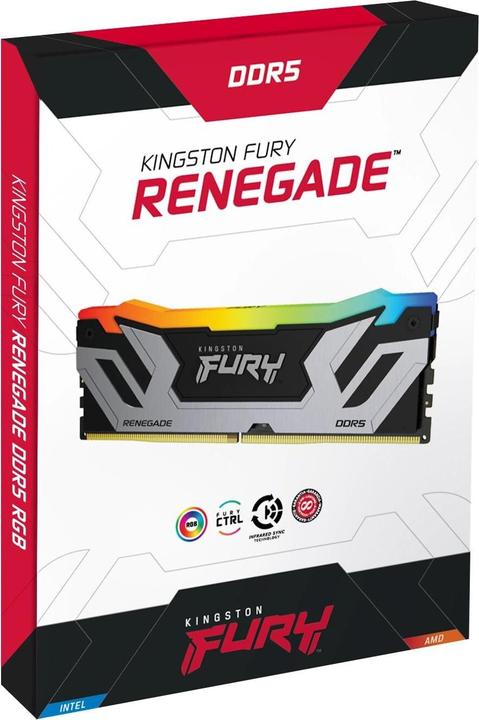 Actual product image Kingston 24GB 8800MT/s DDR5 CL42 CUDIMM FURY Renegade RGB Silver (1 x 24GB, 8800 MHz, DDR5 RAM, DIMM)
