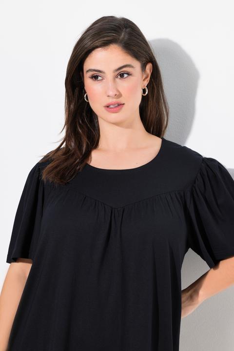 Image du produit Ulla Popken Pyjama 2 pièces, pantalon avec poches, haut col rond et manches courtes chauve-souris (42, 44)