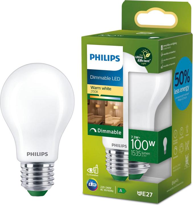 Actual product image Philips Ultra Efficient (E27, 7.30 W, 1535 lm, 1 x, A)