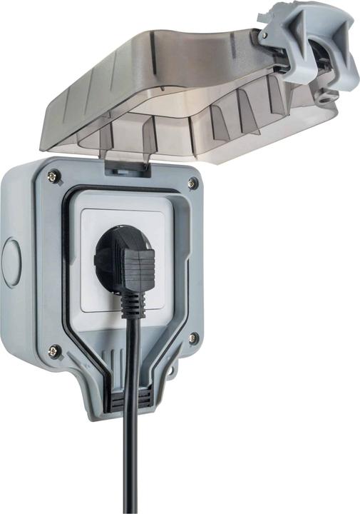Actual product image Schwaiger Outdoor socket outlet IP66 1-fold Schuko flush-mounted socket outlet