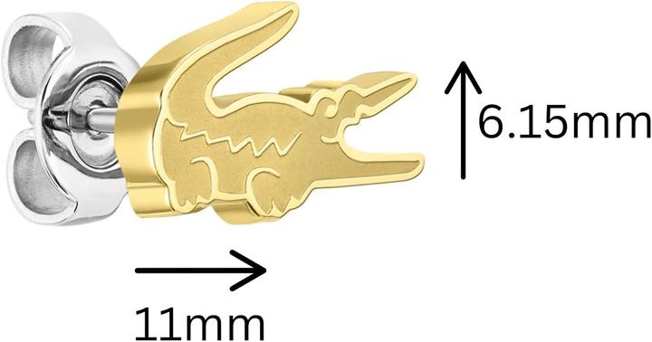 Actual product image Lacoste - Original gold-plated crocodile earrings 2040051 (Stainless steel, Yellow gold)