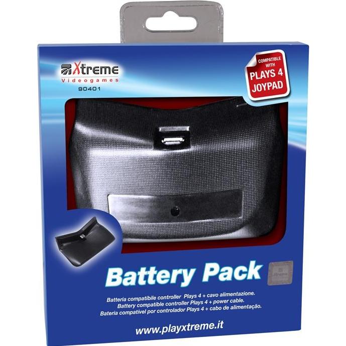 Xtreme 90401 Pacchetto ricaricabile e cavo di alimentazione per il controller PS 4 (PS4), Accessori per controller gaming