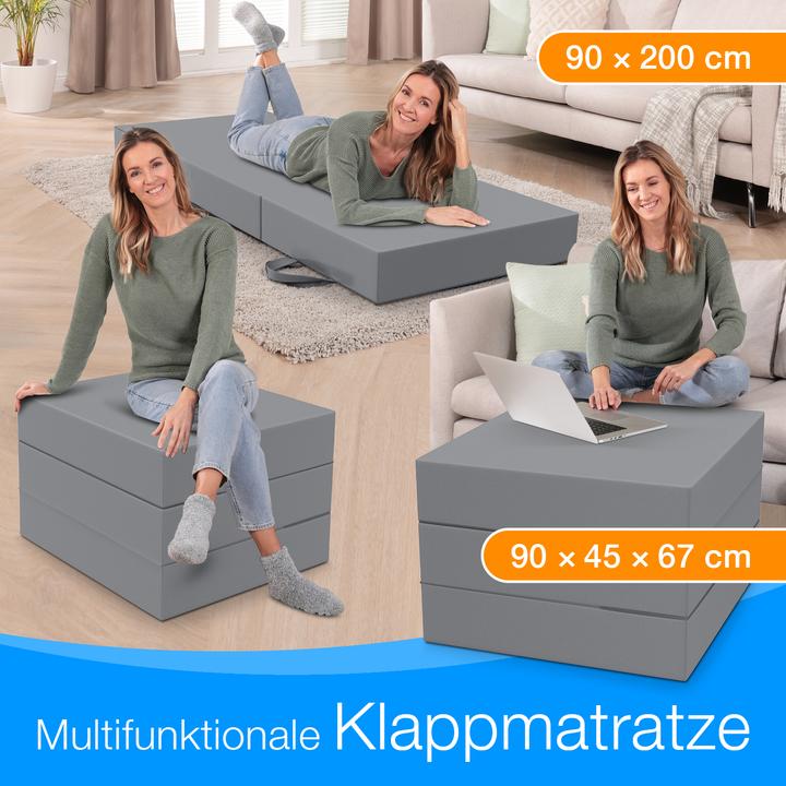 Actual product image Bestschlaf Klappmatratze, 3-teilige Faltmatratze, Reisebett, Gästematratze (90 x 200 cm, Foam core)