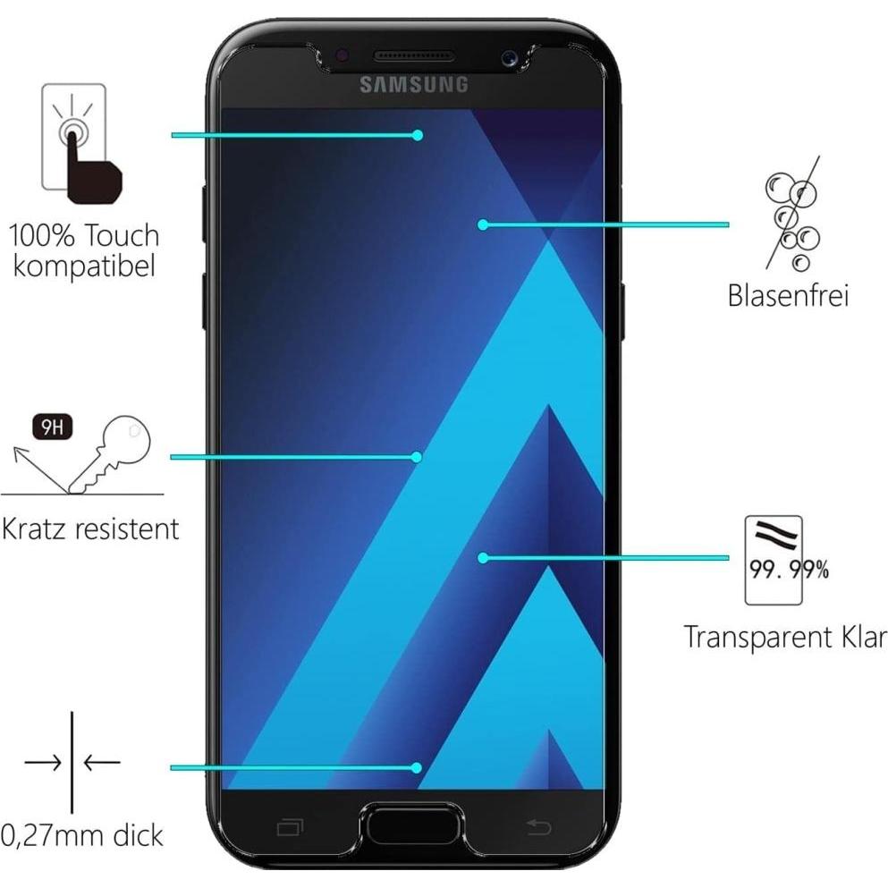 Thumbnail - Screenguard Samsung Galaxy A7 2017 Panzerglas Schutzfolie Case Friendly Design (Samsung Galaxy A7 (2017)), Smartphone Sc...