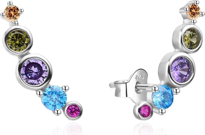 Immagine prodotto Agato - Long silver earrings with colored zircons AGT-E255PC