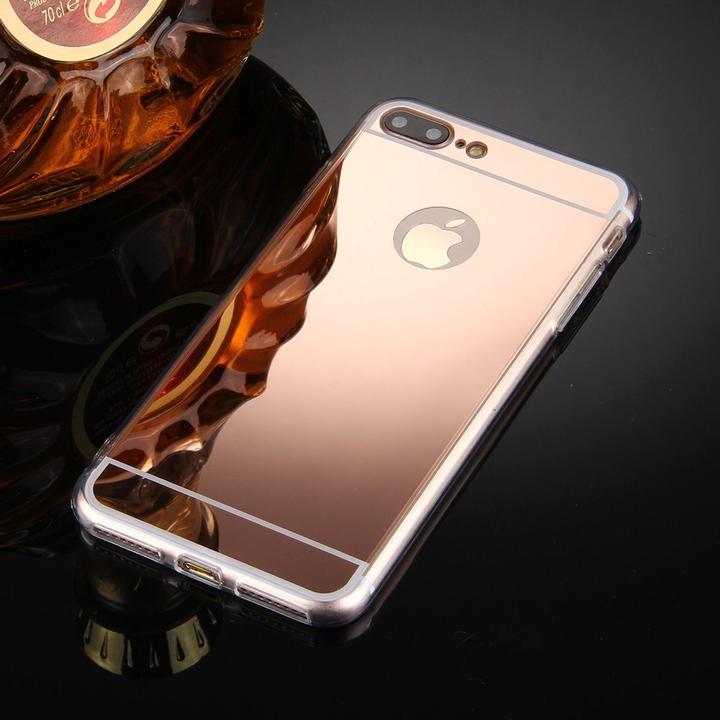Produktbild König Design Apple iPhone 8 Plus Handy Hülle Spiegel Mirror Soft Case Schutz Cover Rose Gold (Apple iPhone 8 Plus)