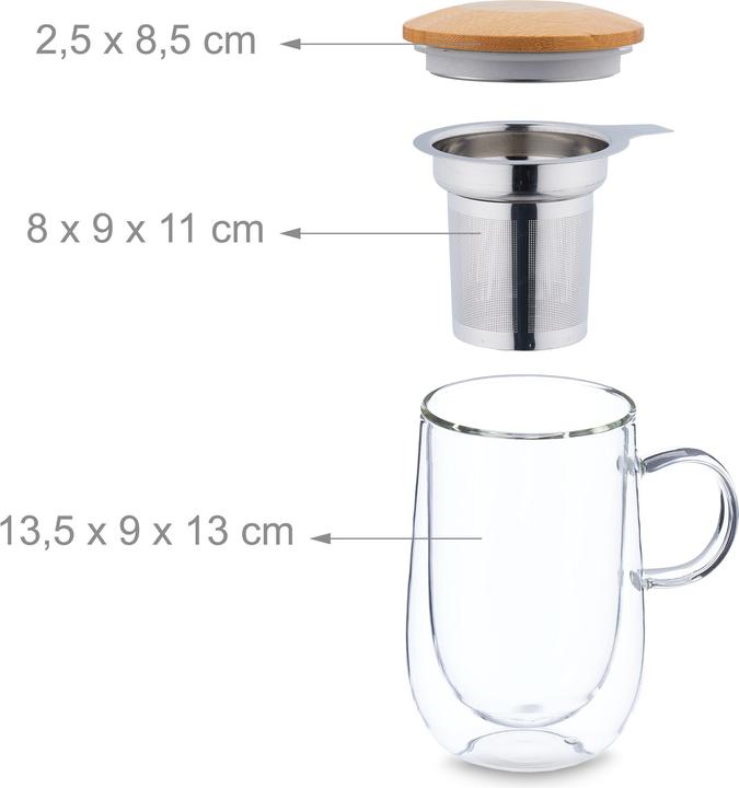 Produktbild Relaxdays Teeglas (430 ml, 1x)