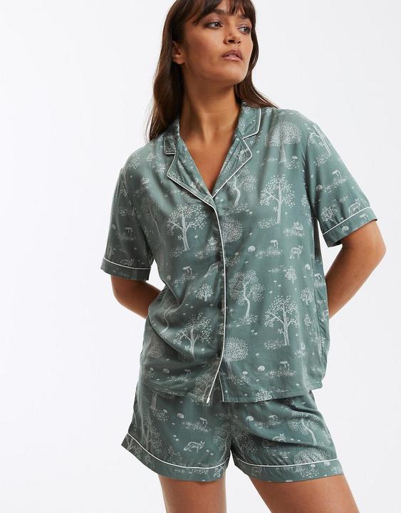 Actual product image La Redoute Collections Short pyjamas with natural print (48)