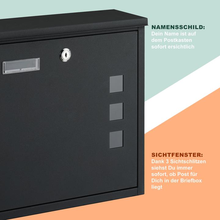 Actual product image Relaxdays Briefkasten mit Sichtfenster