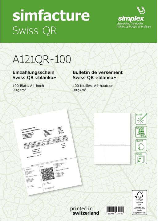 Simplex Simfacture - Swiss QR (100 x)
