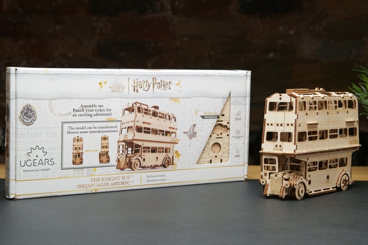 Actual product image Ugears Harry Potter Knight Bus