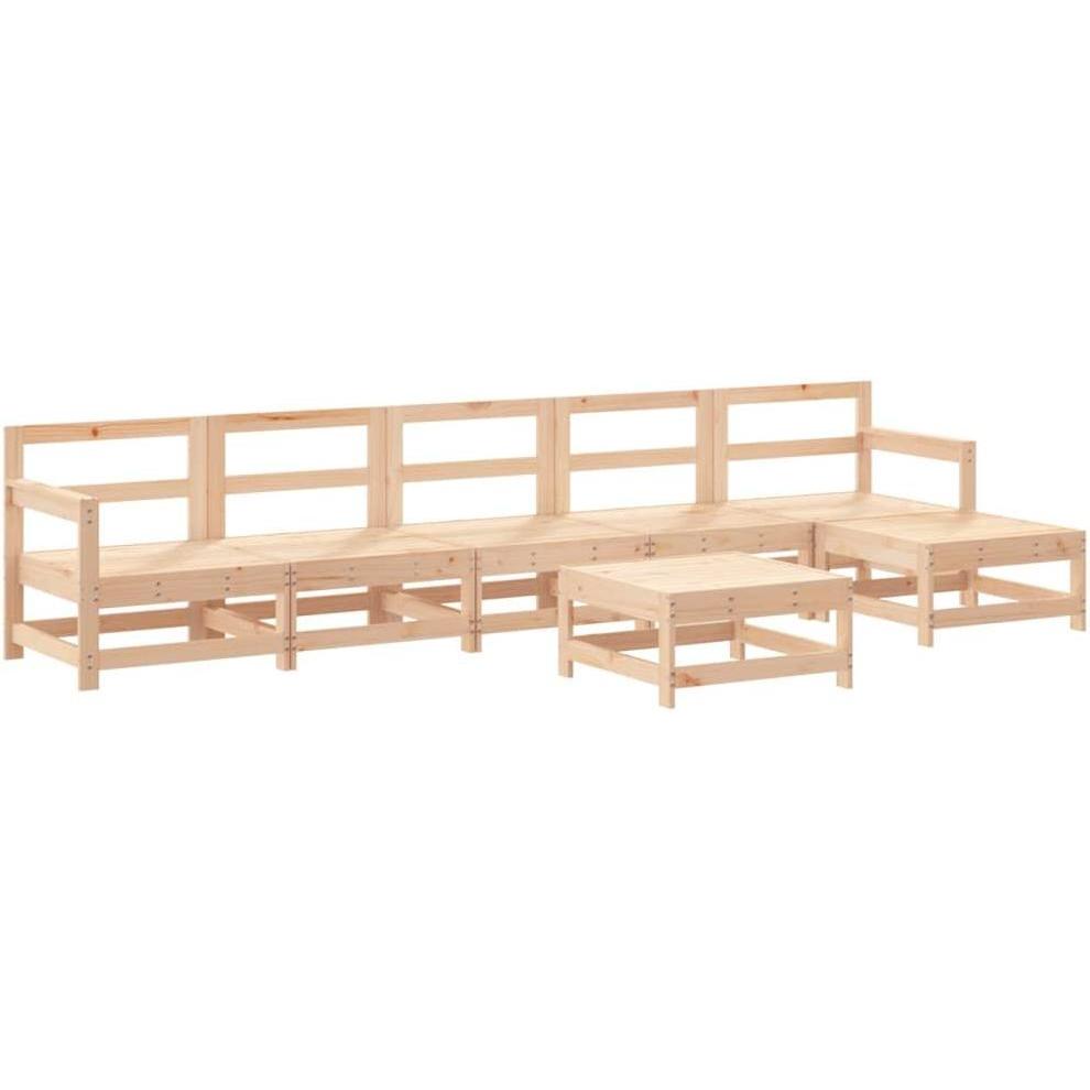 VidaXL, Gartenlounge, 7-tlg. Garten-Lounge-Set Massivholz Kiefer,Material