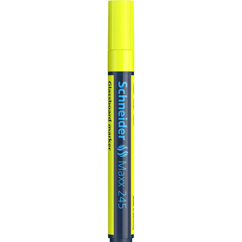 Schneider, Marker, Glasboard-Marker MAXX 245 gelb Strichstärke: 2 – 3 mm (Gelb, 1 mm, 1 x)