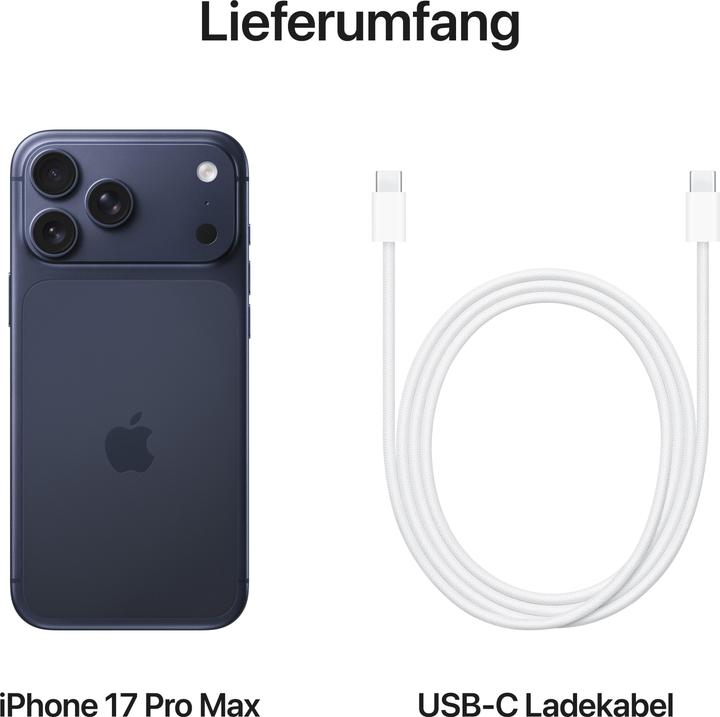 Produktbild Apple iPhone 17 Pro Max (256 GB, Deep Blue, 6.90", Dual SIM, 5G)
