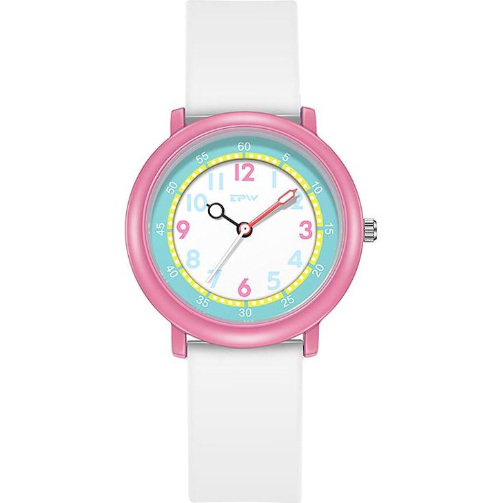 VR Shinecon, Armbanduhr, Kinderuhr Modell Flex, Weiss, Weiss