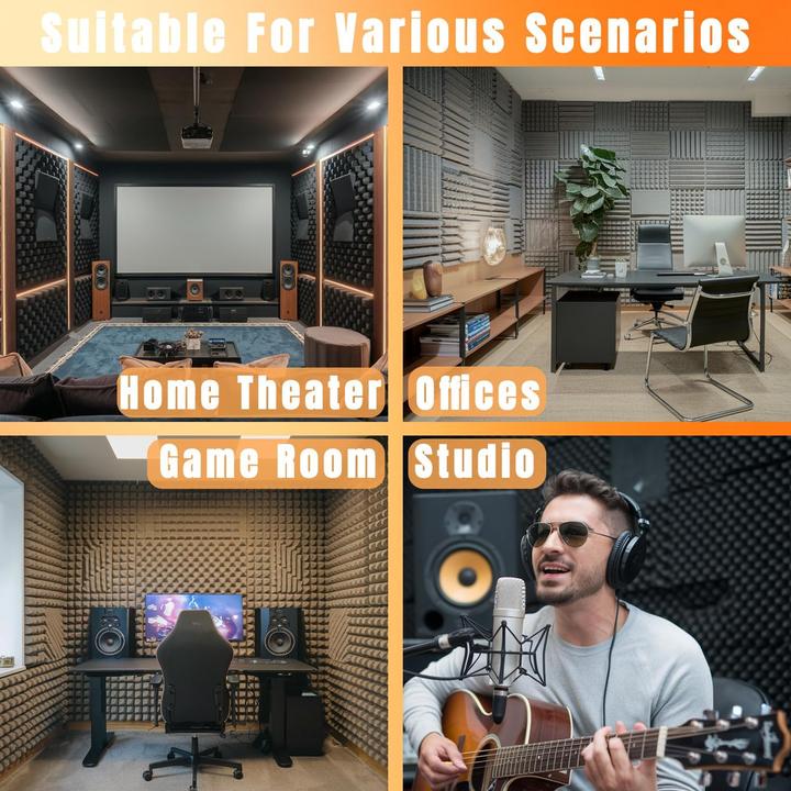 Actual product image Saiqiang 12er Set Akustikschaumstoff-Platten (12 pcs.)