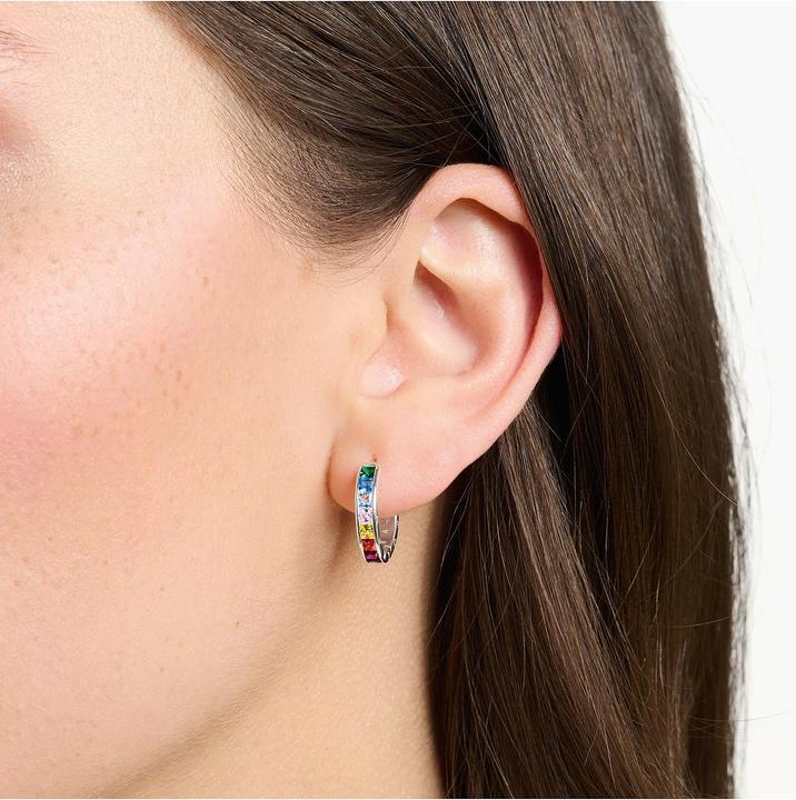 Produktbild Thomas Sabo Creolen bunte Steine Pavé silber (925er Silber)
