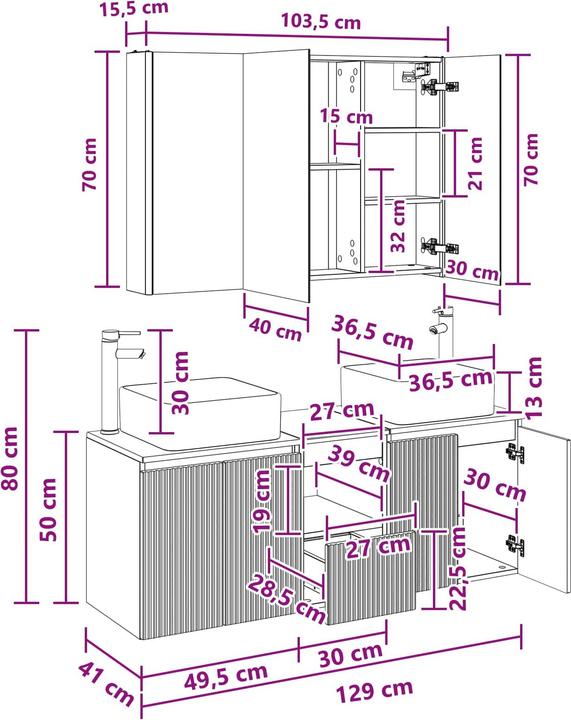 Produktbild vidaXL Badezimmerschrank