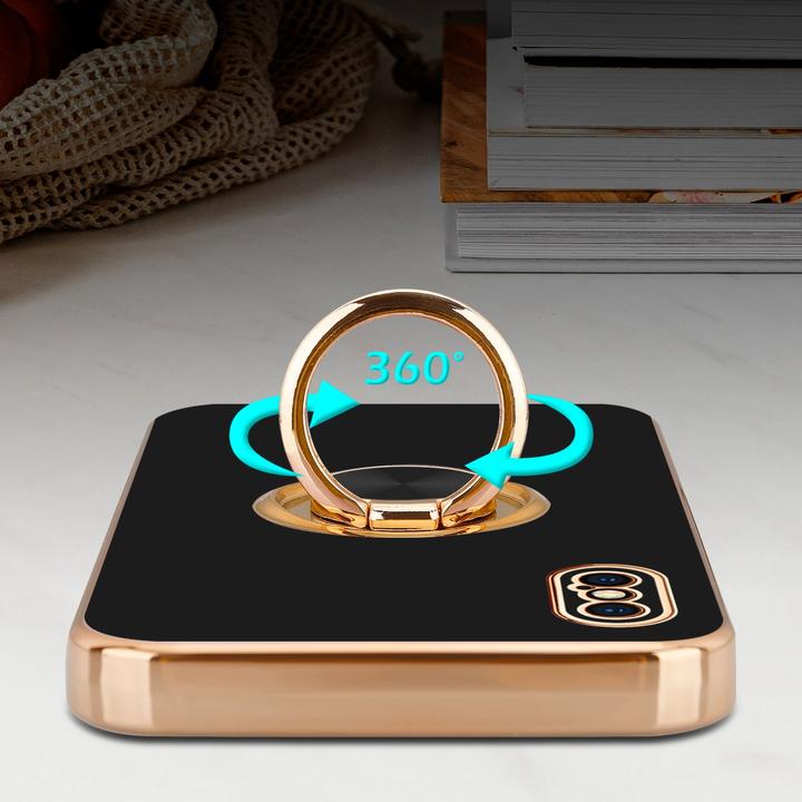Actual product image Cadorabo Case for Apple iPhone XS MAX in TPU with camera protection and ring LM089 Style (Apple iPhone XS Max)
