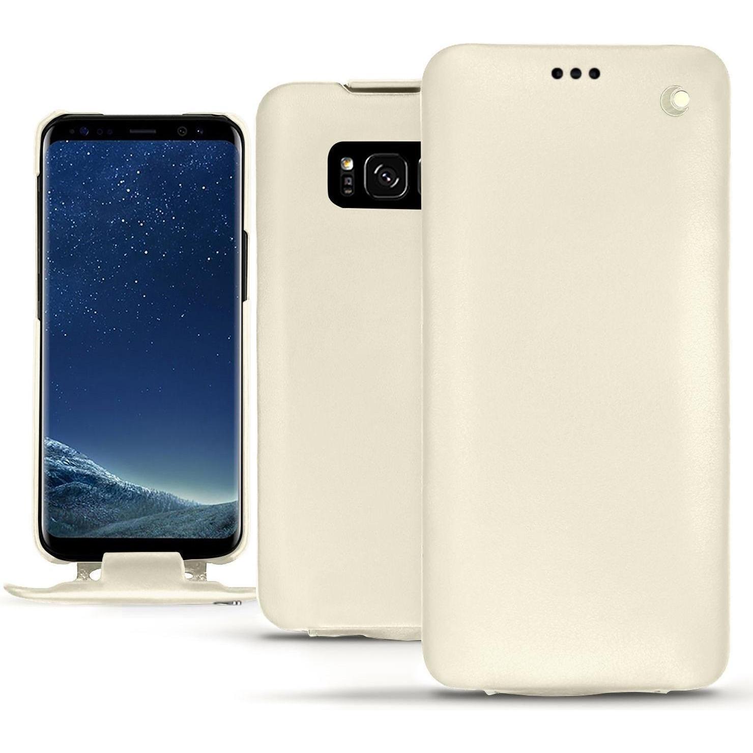 Noreve Lederschutzhülle vertikal (Samsung Galaxy S8+), Smartphone Hülle, Weiss
