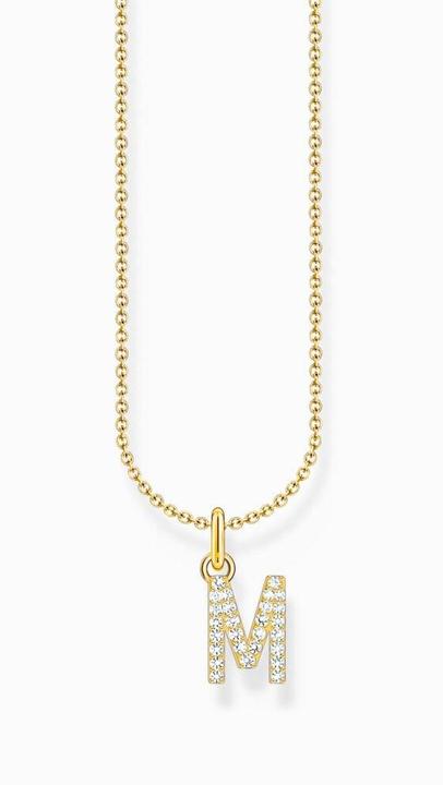 Actual product image Thomas Sabo Chain with letter pendant M gold-plated (750 yellow gold gilding, 925 sterling silver)