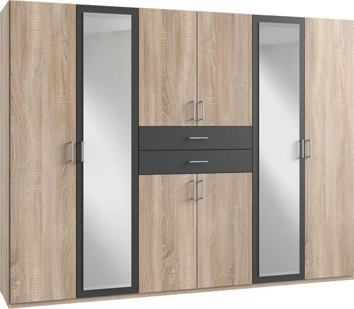 Graphite black, oak coloured