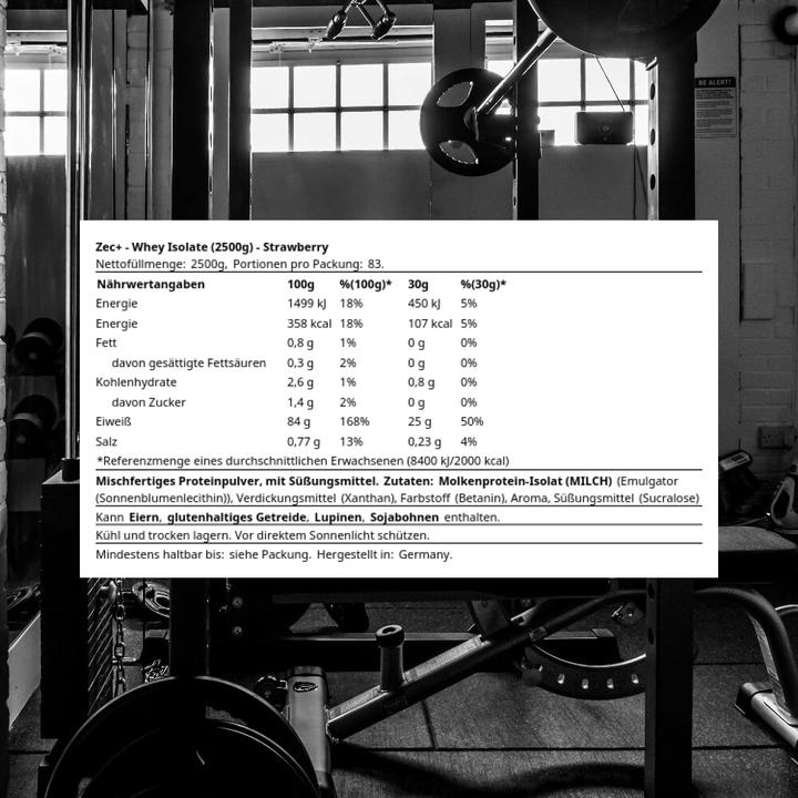Immagine prodotto Zec+ Nutrition Siero di latte isolato (lattina da 2500g) (Fragola, 1 pz., 2500 g)