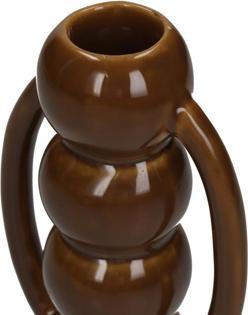 Actual product image Candle holder Fine stoneware Brown 7.4x5.5x13.7cm