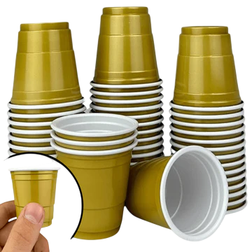 Produktbild MrPong Goldene Beer Pong Shot Becher - 100 Stk. Schnapsbecher (100 x)