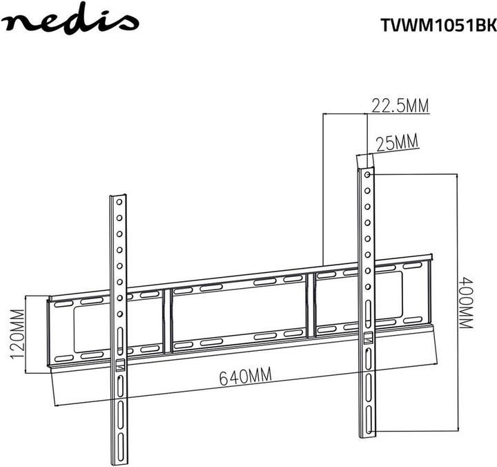 Produktbild Nedis Feste TV-Wandhalterung | 37-70 " | maximal unterstützes Bildschirmgewicht: 35 kg | Minimaler W (Wand, 35 kg, 37" - 70")