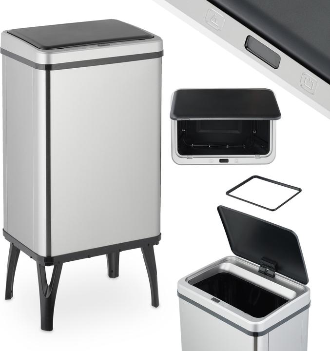 Image du produit Relaxdays Poubelle à capteur (40 l)