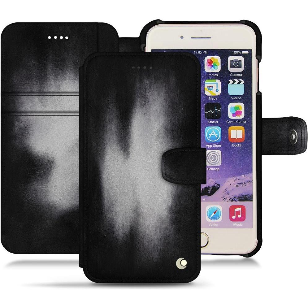 Noreve Lederschutzhülle Wallet (Apple iPhone X, Apple iPhone 7 Plus), Smartphone Hülle, Schwarz