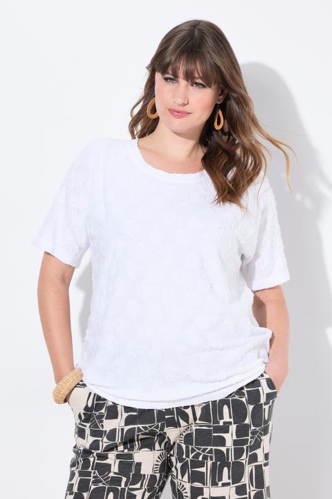 Produktbild Ulla Popken T-Shirt, 3D-Struktur, Rundhals, Halbarm. Biobaumwolle (42, 44)