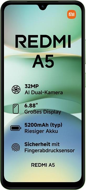 Image du produit Xiaomi Redmi A5 4G Dual Sim 4GB RAM 128GB - Lake Green (128 Go, Lac Vert, 6.88", Double SIM, 32 Mpx, 4G)