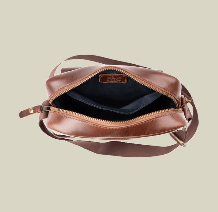 Produktbild Buckle & Seam Leder Reporter Bag Collector Braun/Blau