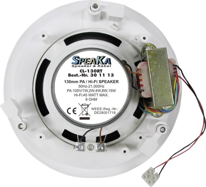 Image du produit Renkforce Haut-parleur Public Adress encastré au plafond de 130 mm (1 pièce)