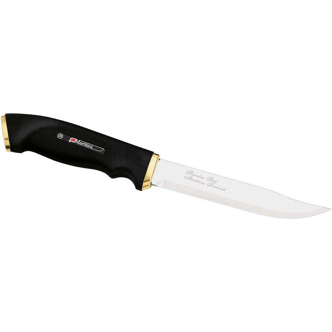 Marttiini, Mehrzweckmesser, Jagdmesser, Klinge 13 cm, Kautschuk-Griff, Lederscheide (12.40 cm)