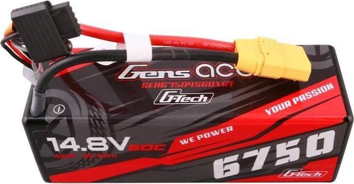 Actual product image Gens Ace G-Tech 6750mAh 14.8V 60C 4S1P 14# XT90 Battery (14.80 V, 6750 mAh)